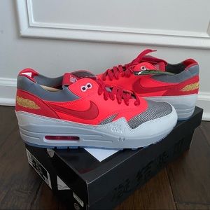 NWT Nike Clot x Air Max 1 Kiss of Death Solar Red Women-9.5 Men- 8